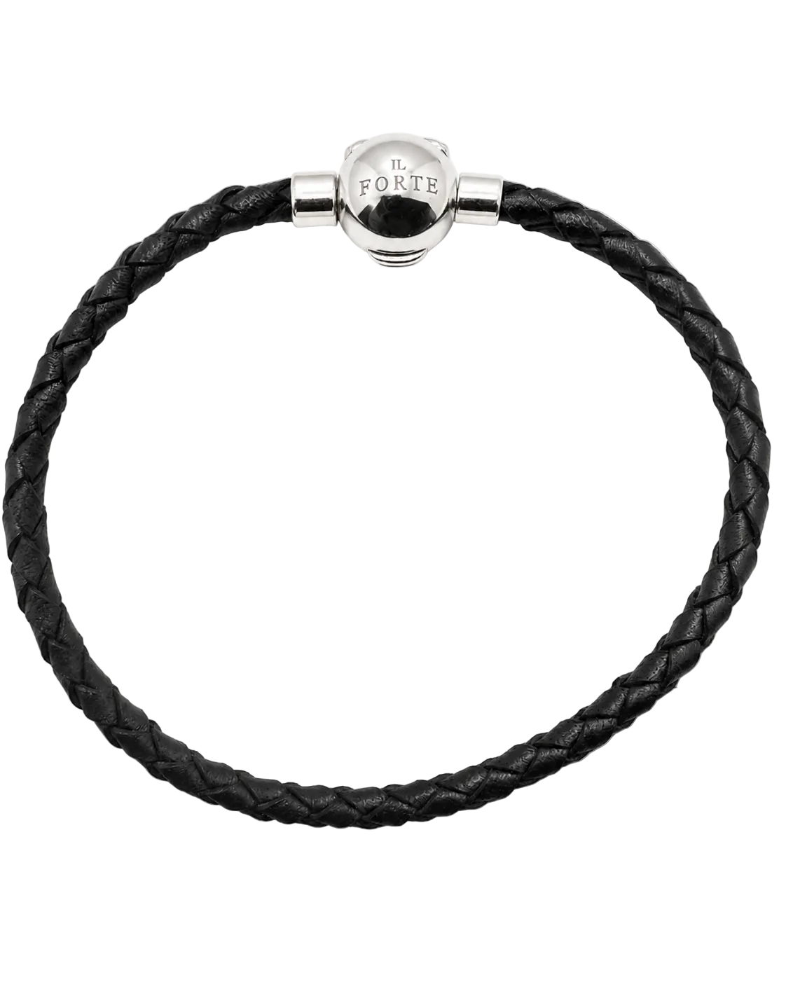 Bracciale in Cuoio intrecciato | Nero