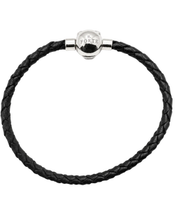 Bracciale in Cuoio intrecciato | Nero