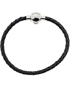 Bracciale in Cuoio intrecciato | Nero