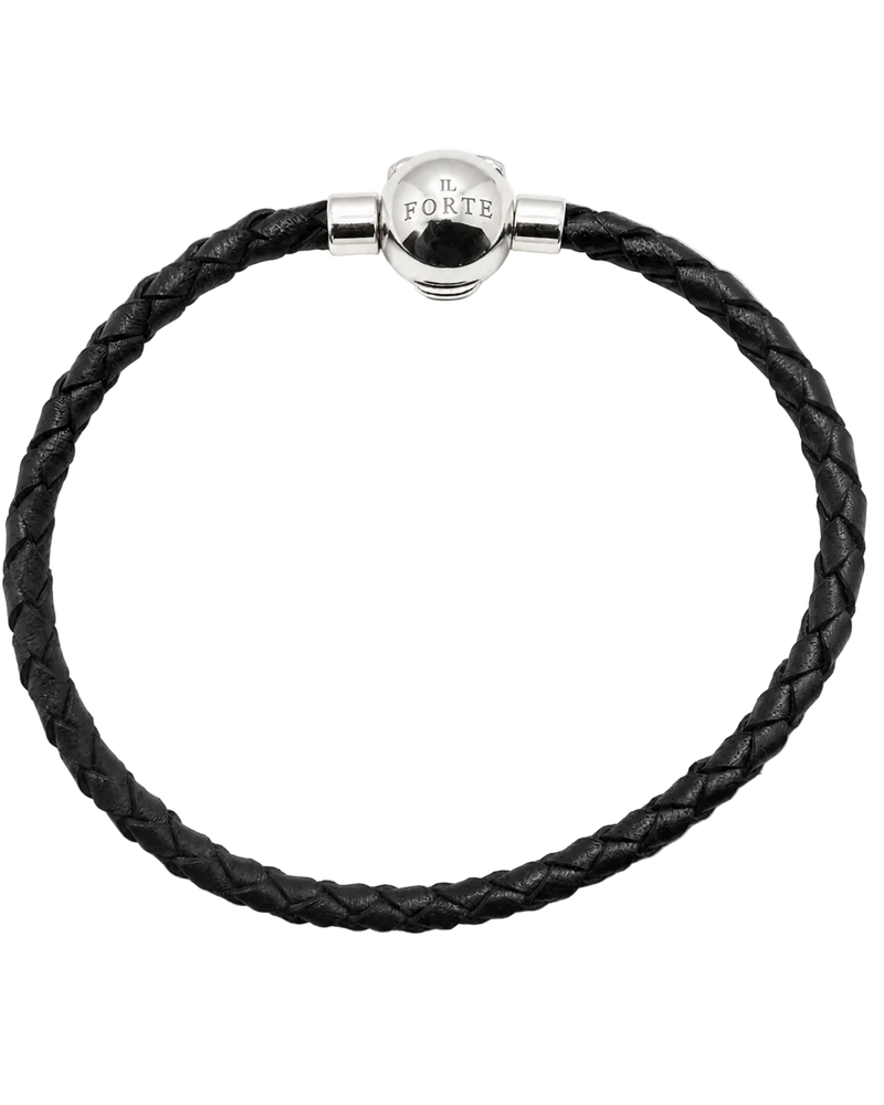 Bracciale in Cuoio intrecciato | Nero