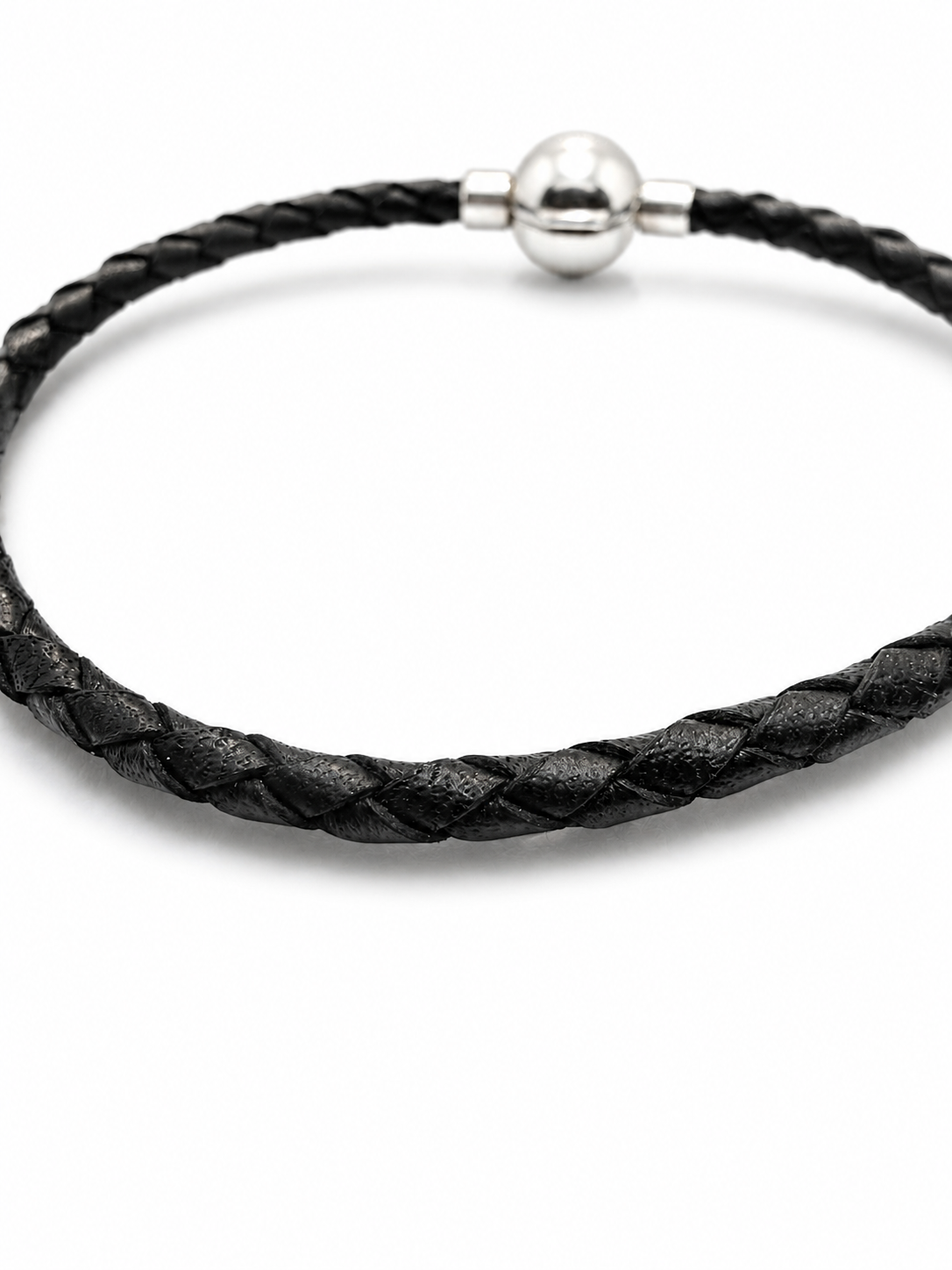 Bracciale in Cuoio intrecciato | Nero