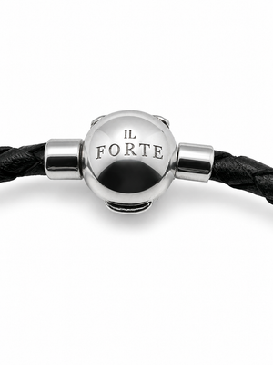Bracciale in Cuoio intrecciato | Nero