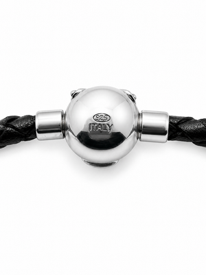 Bracciale in Cuoio intrecciato | Nero