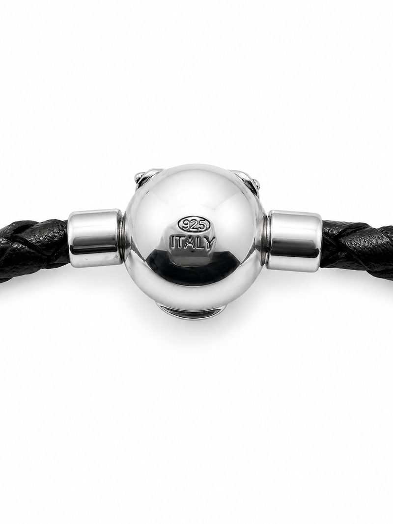 Bracciale in Cuoio intrecciato | Nero