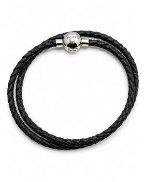 Bracciale in Cuoio a doppio giro | Nero
