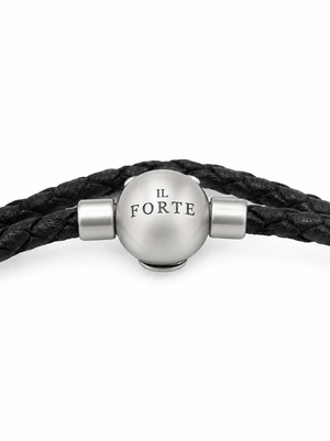 Bracciale in Cuoio a doppio giro | Nero