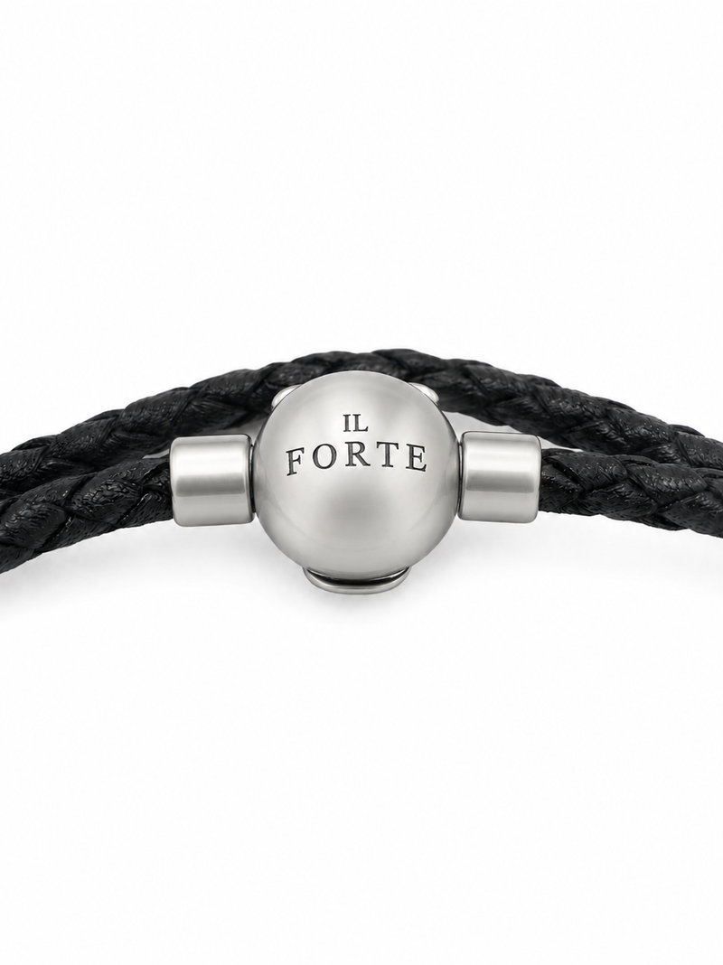 Bracciale in Cuoio a doppio giro | Nero