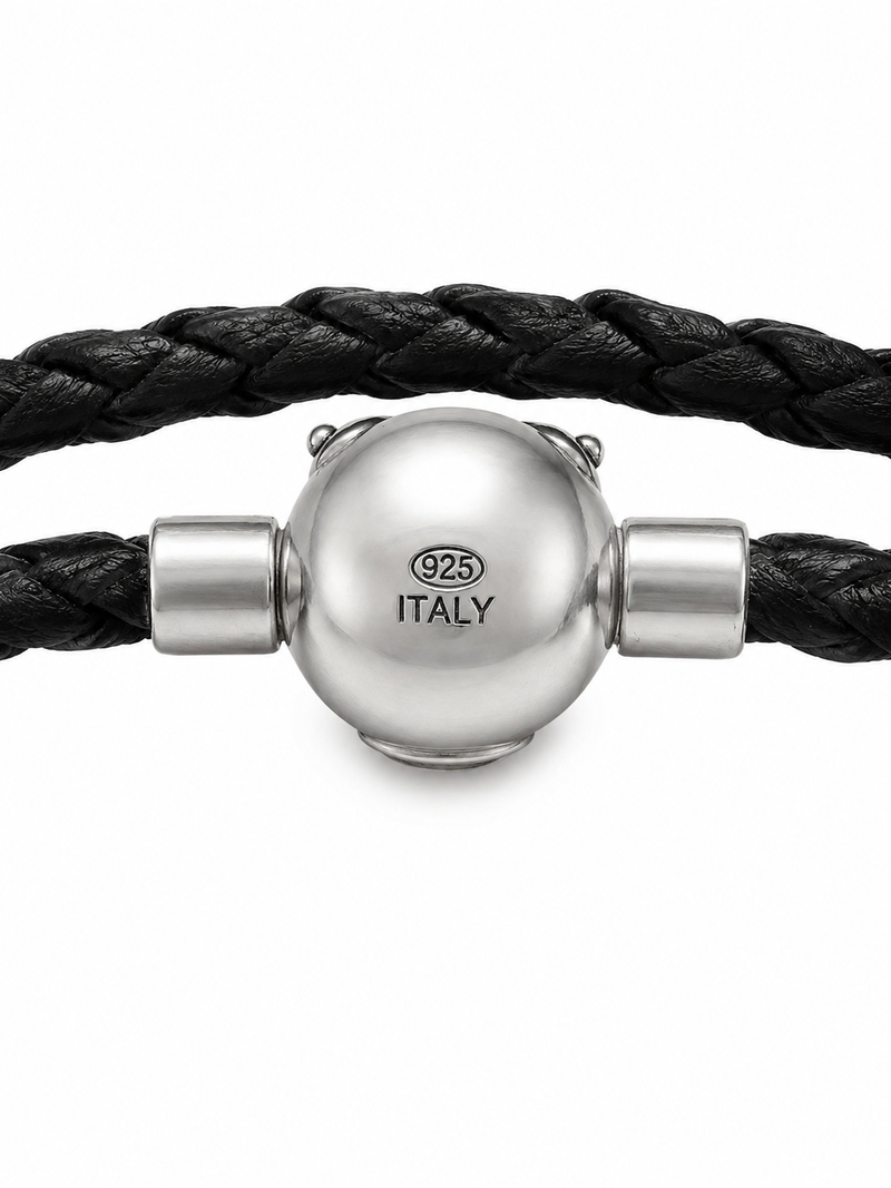 Bracciale in Cuoio a doppio giro | Nero