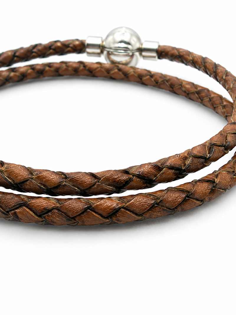 Bracciale in Cuoio a doppio giro | Testa di Moro