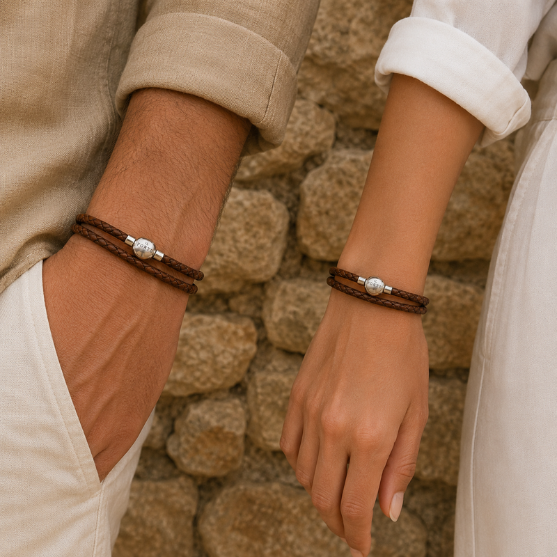 Bracciale in Cuoio a doppio giro | Testa di Moro