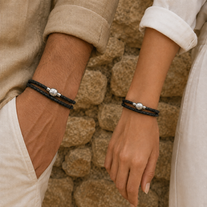 Bracciale in Cuoio a doppio giro | Nero